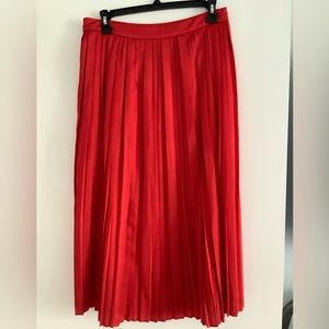 Banana Republic Red Pleated Skirt Sz2